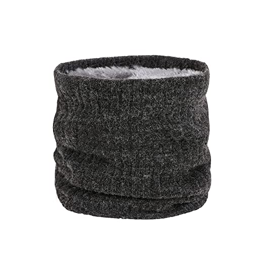 HGDGears Fleece Halswärmer Winddicht Thermo Gestrickt Schlauchschal für Herren Damen Dicker Winter Kaltes Wetter Gestrickter Kreis Schal für Outdoor Sport(grau) von HGDGears