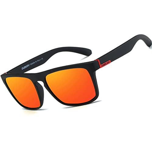 HGDGears Polarisierte Brille für Herren und Damen, Autofahren, Radfahren, Angeln, Retro-Sonnenbrille, UV-Schutz, (Rot von HGDGears