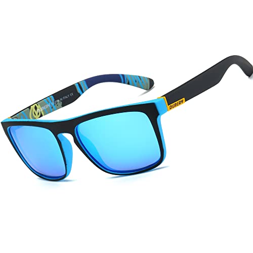 HGDGears Polarisierte Brille für Herren und Damen, Autofahren, Radfahren, Angeln, Retro-Sonnenbrille, UV-Schutz, B-2er-Pack(Blau von HGDGears