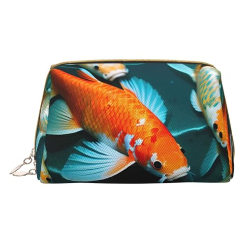 HD-Koi-Kulturbeutel, Reisefreundlicher Make-up-Organizer für Make-up-Pinsel, Lippenstifte, Weiss/opulenter Garten, Einheitsgröße von HGFVY