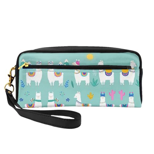 HGFVY Alpaka-Llama-Make-up-Tasche, kleine Reise-Make-up-Organizer-Tasche für Damen, doppellagig, tragbare Make-up-Tasche, Schwarz, Einheitsgröße von HGFVY