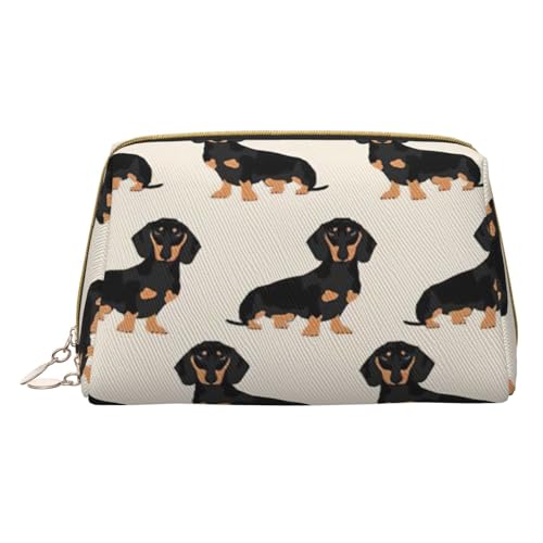 HGFVY Dackel-Hunde-Kulturbeutel, Reisefreundlicher Make-up-Organizer für Make-up-Pinsel, Lippenstifte, Weiss/opulenter Garten, Einheitsgröße von HGFVY