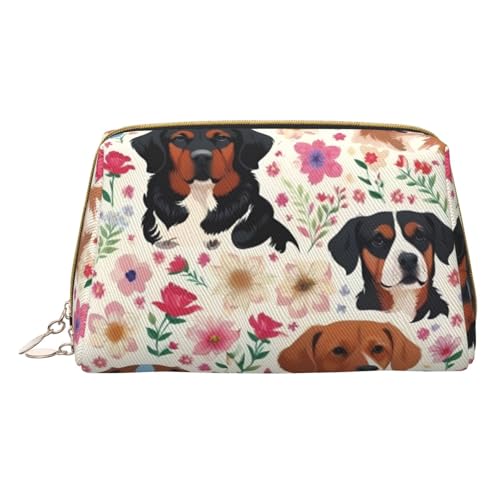 HGFVY Dackel Kulturbeutel, Reisefreundlicher Make-up-Organizer für Make-up-Pinsel, Lippenstifte, Weiss/opulenter Garten, Einheitsgröße von HGFVY