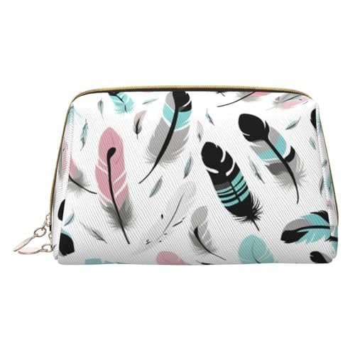 HGFVY Feder-Kulturbeutel, reisefreundlicher Make-up-Organizer für Make-up-Pinsel, Lippenstifte, Weiss/opulenter Garten, Einheitsgröße von HGFVY