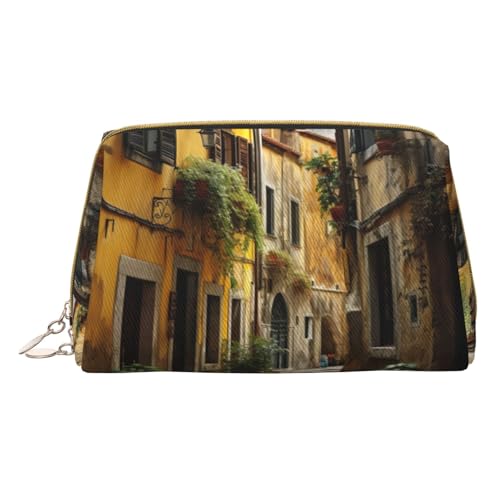 HGFVY Italienische Old Street Kulturbeutel, reisefreundlicher Make-up-Organizer für Make-up-Pinsel, Lippenstifte, Weiss/opulenter Garten, Einheitsgröße von HGFVY