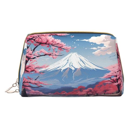 HGFVY Japan Mount Fuji Kulturbeutel, Reisefreundlicher Make-up-Organizer für Make-up-Pinsel, Lippenstifte, Weiss/opulenter Garten, Einheitsgröße von HGFVY