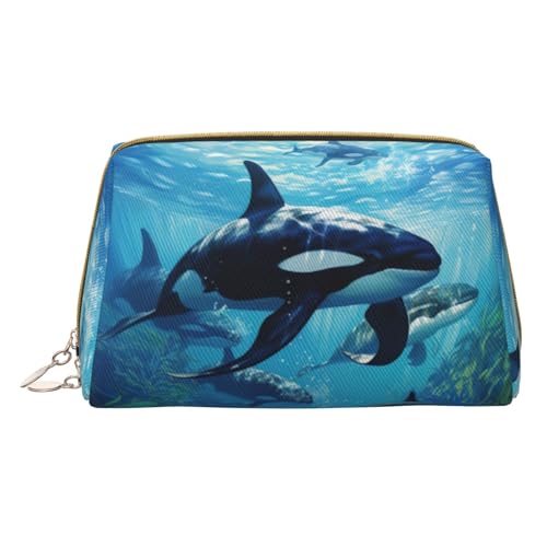 HGFVY Killer Whales Kulturbeutel, Reisefreundlicher Make-up-Organizer für Make-up-Pinsel, Lippenstifte, Weiss/opulenter Garten, Einheitsgröße von HGFVY