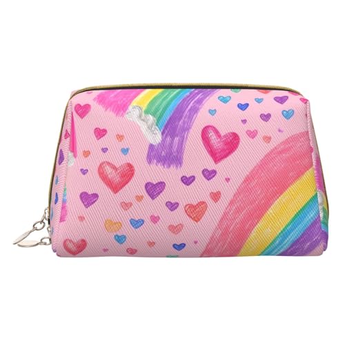 HGFVY Kleiner Regenbogen-Kulturbeutel, reisefreundlicher Make-up-Organizer für Make-up-Pinsel, Lippenstifte, Weiss/opulenter Garten, Einheitsgröße von HGFVY