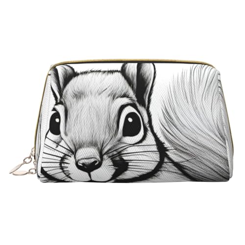 HGFVY Kosmetiktasche mit Cartoon-Eichhörnchen, reisefreundlicher Make-up-Organizer für Make-up-Pinsel, Lippenstifte, Weiß, One Size von HGFVY
