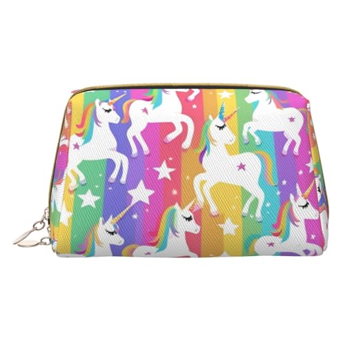 HGFVY Kosmetiktasche mit Einhörnern auf Streifen, Reisefreundlicher Make-up-Organizer für Make-up-Pinsel, Lippenstifte, Weiss/opulenter Garten, Einheitsgröße von HGFVY
