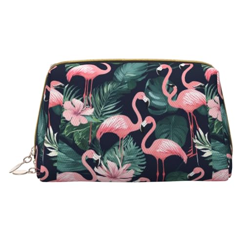 HGFVY Kosmetiktasche mit Flamingo-Muster, Reisefreundlich, Make-up-Organizer für Make-up-Pinsel, Lippenstifte, Pink, Weiss/opulenter Garten, Einheitsgröße von HGFVY
