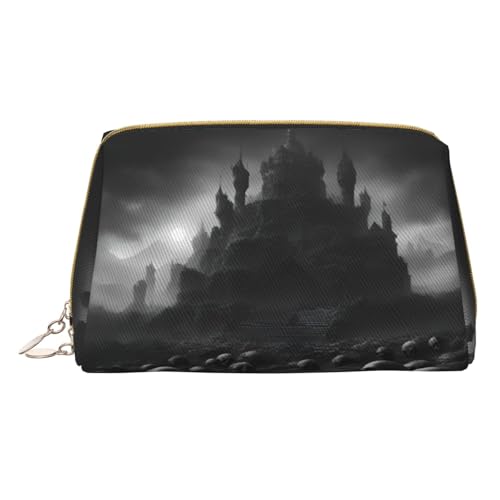 HGFVY Kosmetiktasche mit Totenköpfen, Reisefreundlicher Make-up-Organizer für Make-up-Pinsel, Lippenstifte, Schwarz und Weiß, 1 Stück, Weiss/opulenter Garten, Einheitsgröße von HGFVY