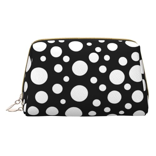 HGFVY Kosmetiktasche mit schwarz-weißen Punkten, reisefreundlicher Make-up-Organizer für Make-up-Pinsel, Lippenstifte, Weiss/opulenter Garten, Einheitsgröße von HGFVY