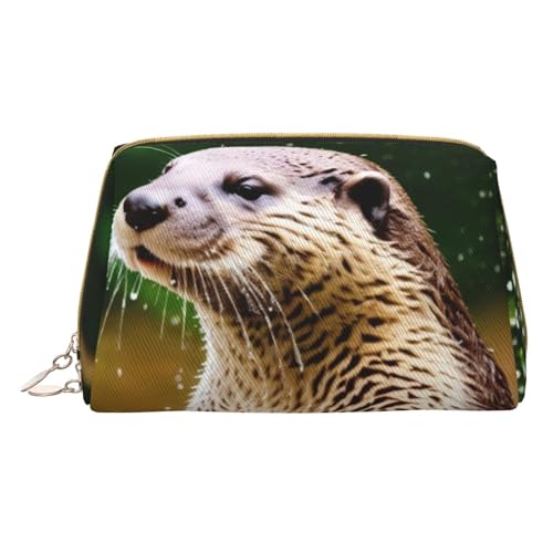 HGFVY Kosmetiktasche mit süßem braunem Ottermotiv, reisefreundlicher Make-up-Organizer für Make-up-Pinsel, Lippenstifte, Weiss/opulenter Garten, Einheitsgröße von HGFVY