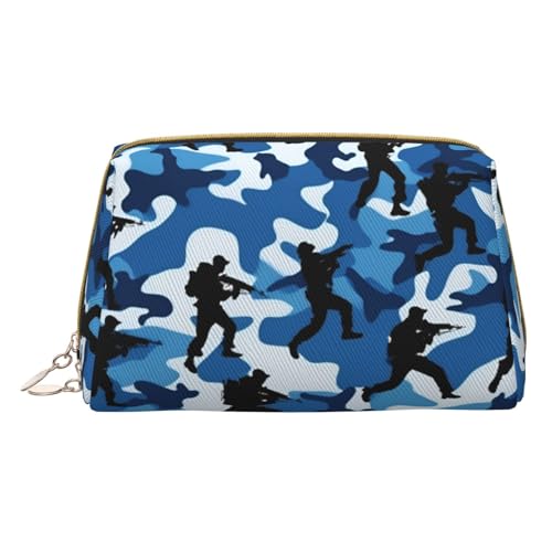 HGFVY Kulturbeutel, Reisefreundlicher Make-up-Organizer für Make-up-Pinsel, Lippenstifte, Blau, Weiss/opulenter Garten, Einheitsgröße von HGFVY