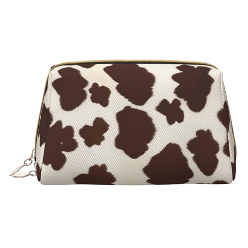 HGFVY Kulturbeutel aus braunem Rindsleder, reisefreundlicher Make-up-Organizer für Make-up-Pinsel, Lippenstifte, Weiss/opulenter Garten, Einheitsgröße von HGFVY