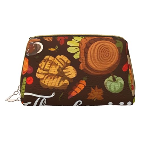 HGFVY Kulturbeutel für Thanksgiving, reisefreundlicher Make-up-Organizer für Make-up-Pinsel, Lippenstifte, Weiss/opulenter Garten, Einheitsgröße von HGFVY