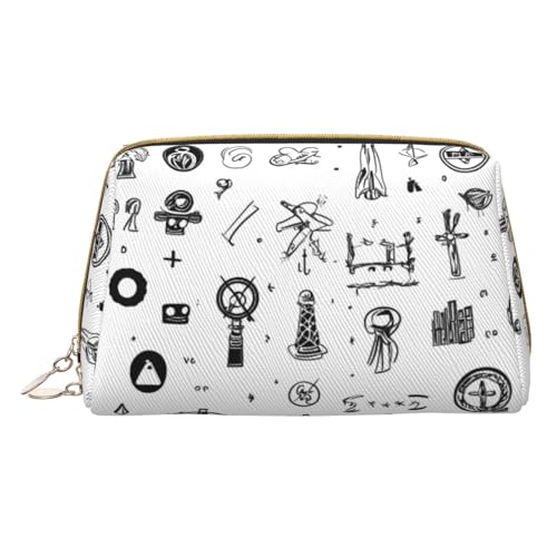 HGFVY Kulturbeutel in Zeichensprache, Alphabet, Reisefreundlicher Make-up-Organizer für Make-up-Pinsel, Lippenstifte, Weiss/opulenter Garten, Einheitsgröße von HGFVY