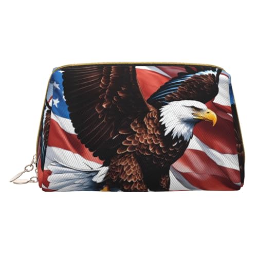HGFVY Kulturbeutel mit Adler mit USA-Flagge, Reisefreundlicher Make-up-Organizer für Make-up-Pinsel, Lippenstifte, Weiss/opulenter Garten, Einheitsgröße von HGFVY