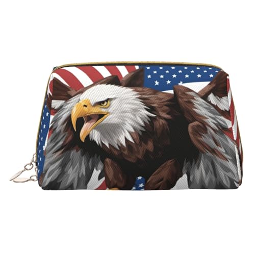 HGFVY Kulturbeutel mit Adler mit USA-Flagge, Reisefreundlicher Make-up-Organizer für Make-up-Pinsel, Lippenstifte, Weiss/opulenter Garten, Einheitsgröße von HGFVY