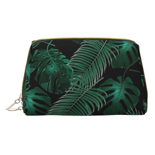 HGFVY Kulturbeutel mit Bananenblatt-Motiv, Reisefreundlicher Make-up-Organizer für Make-up-Pinsel, Lippenstifte, Grün, Weiss/opulenter Garten, Einheitsgröße von HGFVY