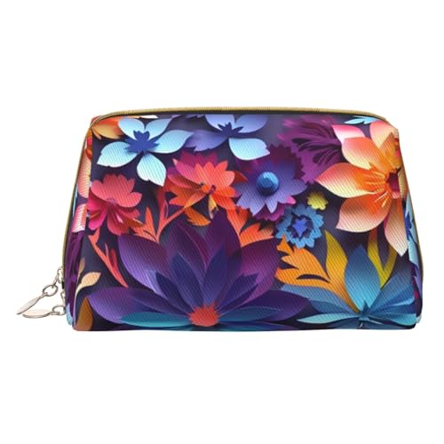 HGFVY Kulturbeutel mit Blumenmuster, reisefreundlicher Make-up-Organizer für Make-up-Pinsel, Lippenstifte, Weiss/opulenter Garten, Einheitsgröße von HGFVY