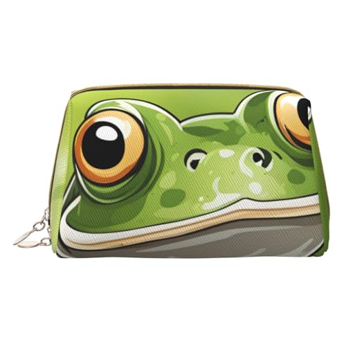 HGFVY Kulturbeutel mit Cartoon-Frosch-Design, reisefreundlicher Make-up-Organizer für Make-up-Pinsel, Lippenstifte, Weiss/opulenter Garten, Einheitsgröße von HGFVY