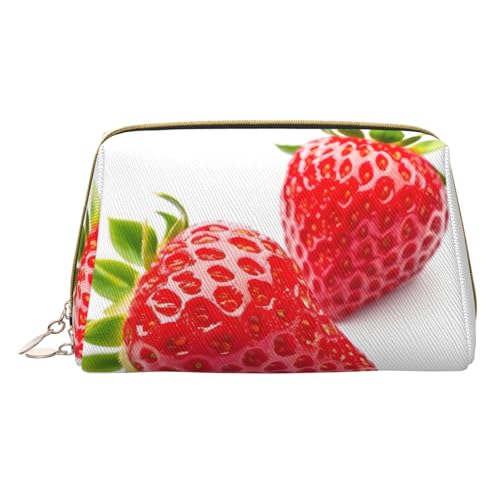 HGFVY Kulturbeutel mit Erdbeermotiv, reisefreundlich, Make-up-Organizer für Make-up-Pinsel, Lippenstifte, Weiss/opulenter Garten, Einheitsgröße von HGFVY