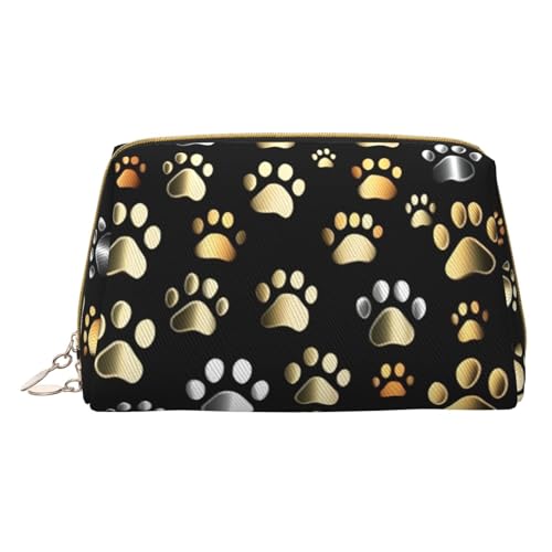 HGFVY Kulturbeutel mit Hundepfotenabdrücken, Reisefreundlicher Make-up-Organizer für Make-up-Pinsel, Lippenstifte, Weiss/opulenter Garten, Einheitsgröße von HGFVY
