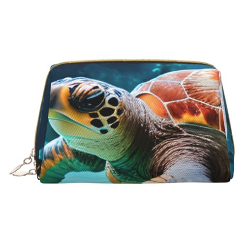 HGFVY Kulturbeutel mit Meeresschildkröte, reisefreundlicher Make-up-Organizer für Make-up-Pinsel, Lippenstifte, Weiss/opulenter Garten, Einheitsgröße von HGFVY