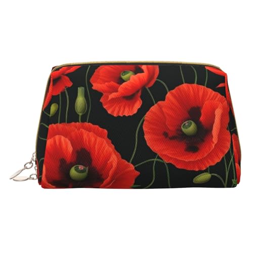HGFVY Kulturbeutel mit Mohnblumen, Reisefreundlicher Make-up-Organizer für Make-up-Pinsel, Lippenstifte, Weiss/opulenter Garten, Einheitsgröße von HGFVY