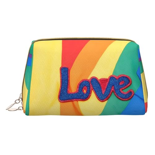 HGFVY Kulturbeutel mit Regenbogenstreifen, reisefreundlicher Make-up-Organizer für Make-up-Pinsel, Lippenstifte, Weiss/opulenter Garten, Einheitsgröße von HGFVY
