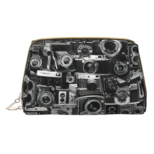 HGFVY Kulturbeutel mit Retro-Kamera-Kollektion, Reisefreundlicher Make-up-Organizer für Make-up-Pinsel, Lippenstifte, Weiss/opulenter Garten, Einheitsgröße von HGFVY