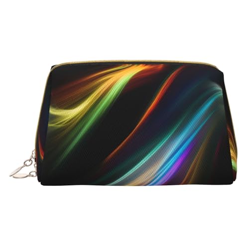HGFVY Kulturbeutel mit bunten Linien, Reisefreundlicher Make-up-Organizer für Make-up-Pinsel, Lippenstifte, Weiss/opulenter Garten, Einheitsgröße von HGFVY