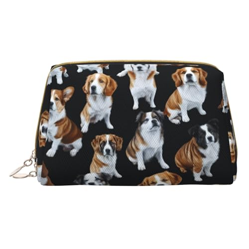 HGFVY Kulturbeutel mit englischen Bulldoggen, reisefreundlicher Make-up-Organizer für Make-up-Pinsel, Lippenstifte, Weiss/opulenter Garten, Einheitsgröße von HGFVY