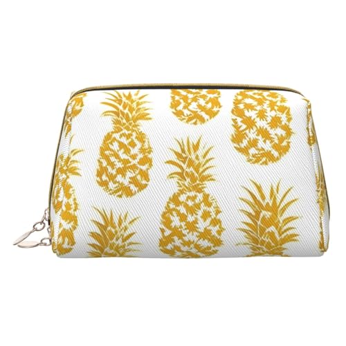 HGFVY Kulturbeutel mit goldfarbenem Ananas, reisefreundlicher Make-up-Organizer für Make-up-Pinsel, Lippenstifte, Weiss/opulenter Garten, Einheitsgröße von HGFVY