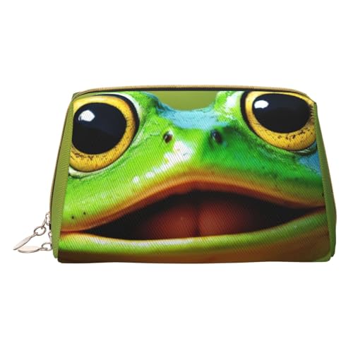 HGFVY Kulturbeutel mit grünem Frosch, reisefreundlicher Make-up-Organizer für Make-up-Pinsel, Lippenstifte, Weiss/opulenter Garten, Einheitsgröße von HGFVY