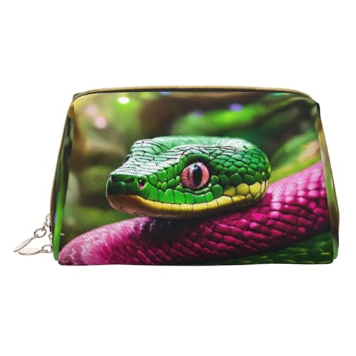 HGFVY Kulturbeutel mit grüner Schlange, reisefreundlicher Make-up-Organizer für Make-up-Pinsel, Lippenstifte, Weiss/opulenter Garten, Einheitsgröße von HGFVY
