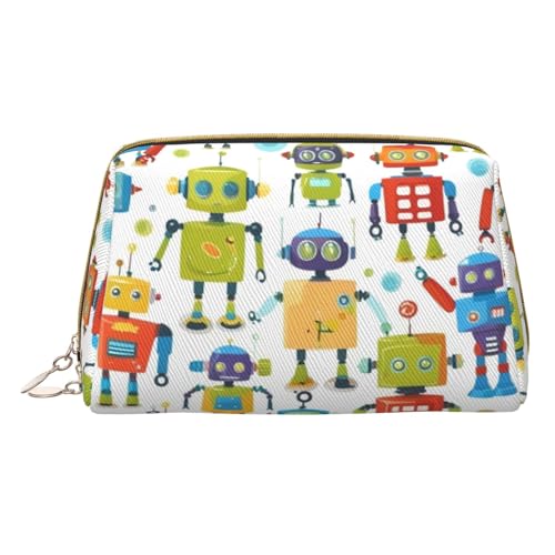 HGFVY Kulturbeutel mit niedlichem Cartoon-Roboter, reisefreundlicher Make-up-Organizer für Make-up-Pinsel, Lippenstifte, Weiss/opulenter Garten, Einheitsgröße von HGFVY