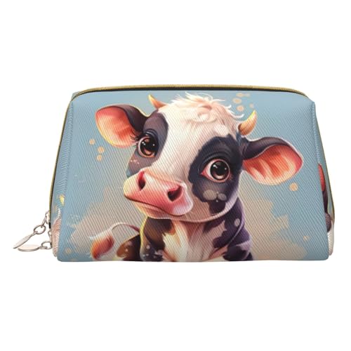 HGFVY Kulturbeutel mit niedlichem Kuh-Design, reisefreundlicher Make-up-Organizer für Make-up-Pinsel, Lippenstifte, Weiss/opulenter Garten, Einheitsgröße von HGFVY