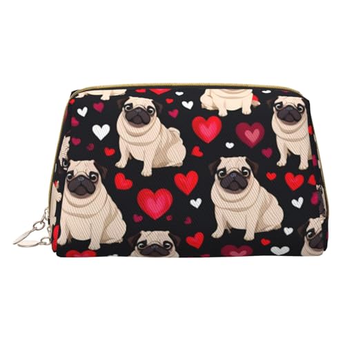 HGFVY Kulturbeutel mit niedlichem Mops, reisefreundlicher Make-up-Organizer für Make-up-Pinsel, Lippenstifte, Weiss/opulenter Garten, Einheitsgröße von HGFVY