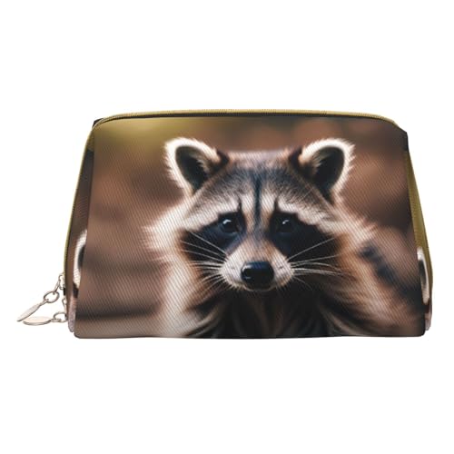 HGFVY Kulturbeutel mit süßem Waschbär, reisefreundlicher Make-up-Organizer für Make-up-Pinsel, Lippenstifte, 1 Stück, Weiss/opulenter Garten, Einheitsgröße von HGFVY