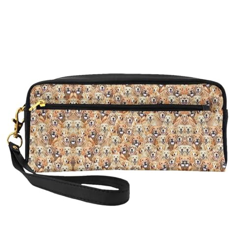 HGFVY Make-up-Tasche mit Labrador-Retriever-Motiv, kleine Reise-Make-up-Tasche für Damen, doppellagig, tragbare Make-up-Tasche, Schwarz, Einheitsgröße von HGFVY
