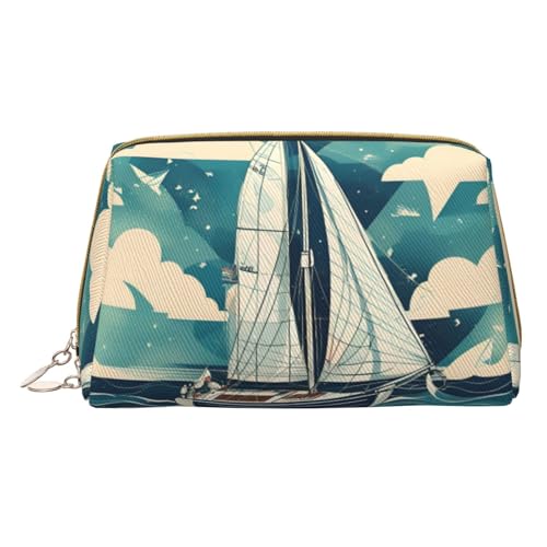 HGFVY Ocean Sailboat Kulturbeutel, Reisefreundlicher Make-up-Organizer für Make-up-Pinsel, Lippenstifte, Weiss/opulenter Garten, Einheitsgröße von HGFVY