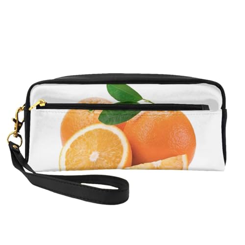 HGFVY Orangefarbene Make-up-Tasche, kleine Reise-Make-up-Organizer-Tasche für Damen, doppellagig, tragbare Make-up-Tasche, Schwarz, Einheitsgröße von HGFVY