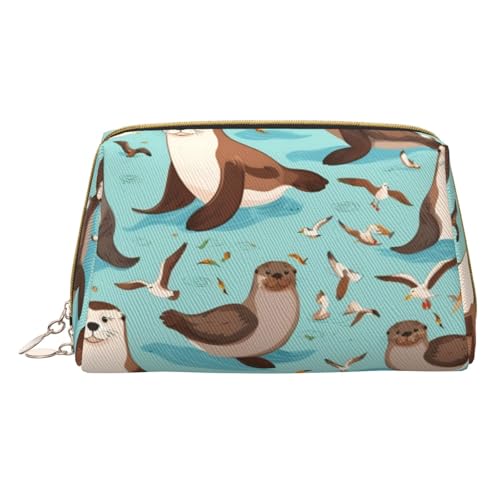 HGFVY Otters Kulturbeutel, Reisefreundlicher Make-up-Organizer für Make-up-Pinsel, Lippenstifte, Weiss/opulenter Garten, Einheitsgröße von HGFVY