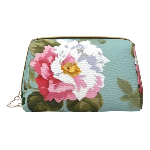 HGFVY Peony Kulturbeutel, Reisefreundlicher Make-up-Organizer für Make-up-Pinsel, Lippenstifte, Weiss/opulenter Garten, Einheitsgröße von HGFVY