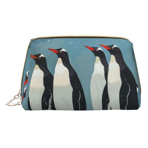 HGFVY Pinguin-Kulturbeutel, Reisefreundlicher Make-up-Organizer für Make-up-Pinsel, Lippenstifte, Weiss/opulenter Garten, Einheitsgröße von HGFVY