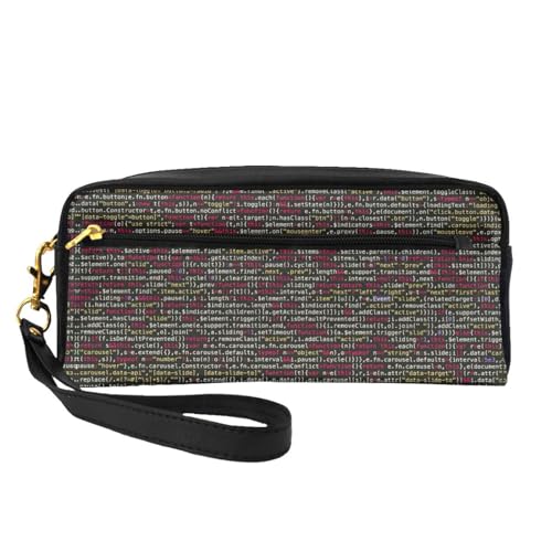 HGFVY Programmiercode-Make-up-Tasche, kleine Reise-Make-up-Organizer-Tasche für Damen, doppellagig, tragbare Make-up-Tasche, Schwarz, Einheitsgröße von HGFVY