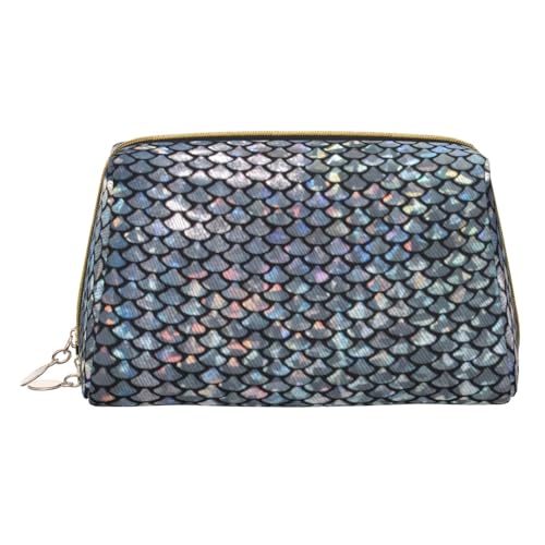 HGFVY Silberne Kosmetiktasche mit Fischschuppen, reisefreundlicher Make-up-Organizer für Make-up-Pinsel, Lippenstifte, Weiss/opulenter Garten, Einheitsgröße von HGFVY